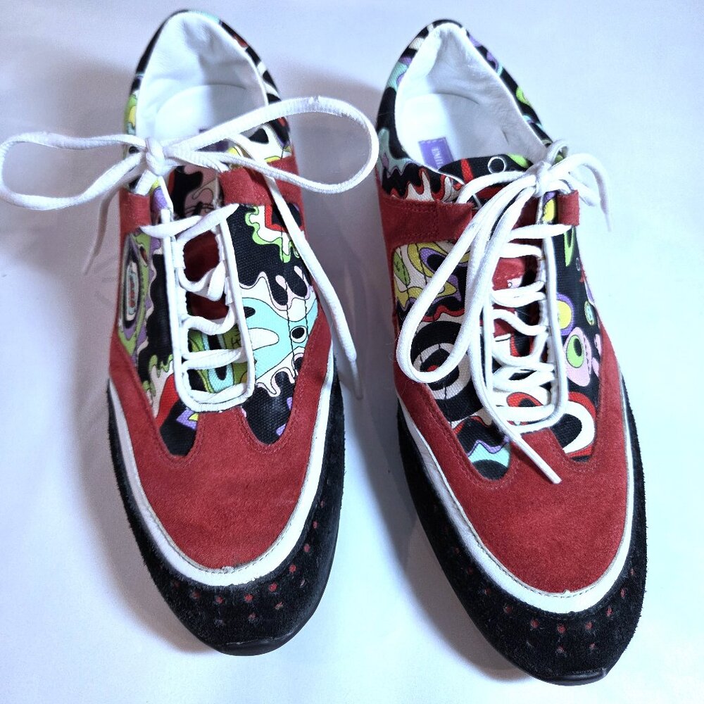 Emilio Pucci Signature Design & Suede Shoes Size 39